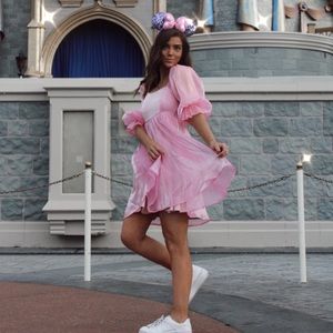 Pink Silk Babydoll Dress